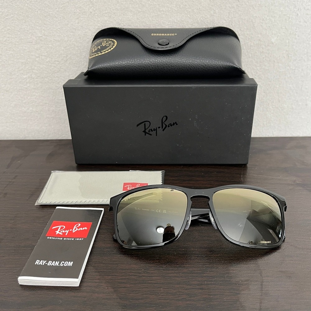 Ray-Ban RB4264 Chromance Polarized Sunglasses Grey Purple Mirror Gold 58mm